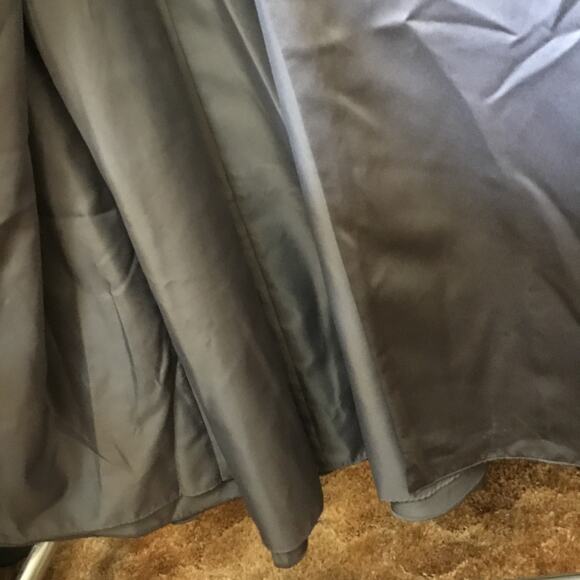 David's Bridal Black Strapless Lace Satin Gown - Picture 10 of 16